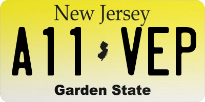 NJ license plate A11VEP