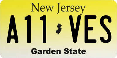 NJ license plate A11VES