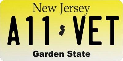 NJ license plate A11VET