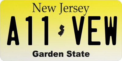 NJ license plate A11VEW