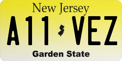 NJ license plate A11VEZ