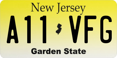 NJ license plate A11VFG