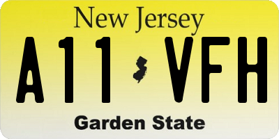 NJ license plate A11VFH