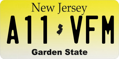NJ license plate A11VFM