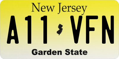 NJ license plate A11VFN