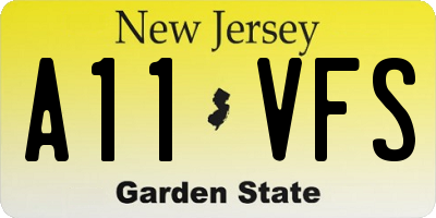 NJ license plate A11VFS
