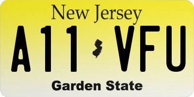 NJ license plate A11VFU