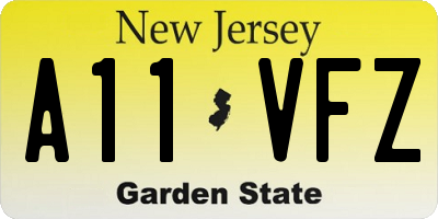 NJ license plate A11VFZ