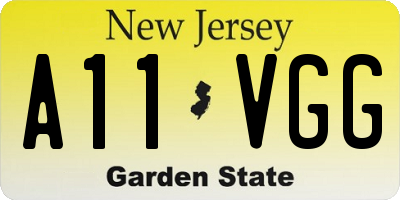 NJ license plate A11VGG