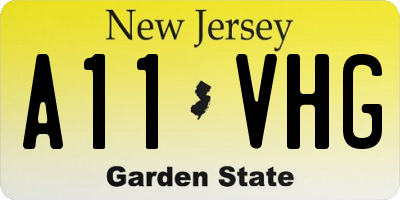 NJ license plate A11VHG