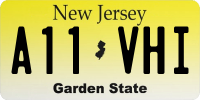 NJ license plate A11VHI