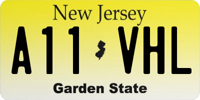 NJ license plate A11VHL