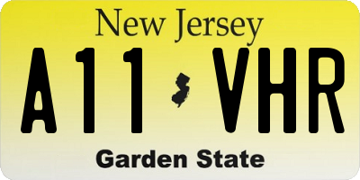 NJ license plate A11VHR