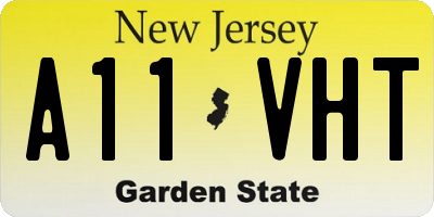 NJ license plate A11VHT