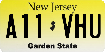 NJ license plate A11VHU