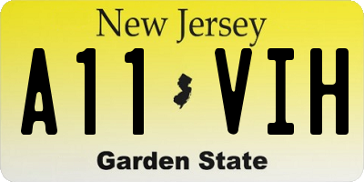 NJ license plate A11VIH