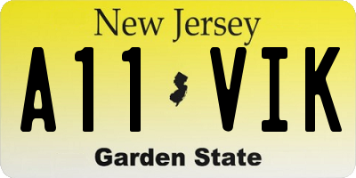NJ license plate A11VIK