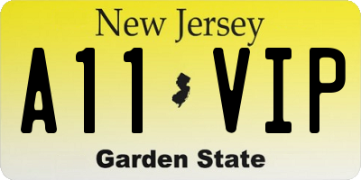 NJ license plate A11VIP