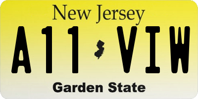 NJ license plate A11VIW
