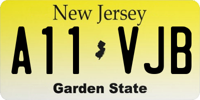 NJ license plate A11VJB