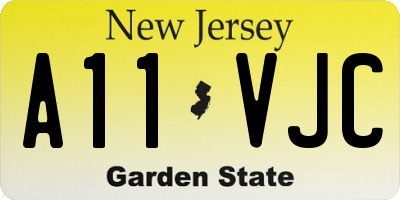 NJ license plate A11VJC
