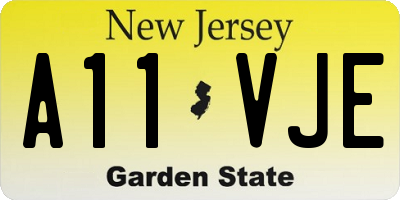 NJ license plate A11VJE