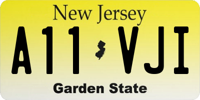 NJ license plate A11VJI