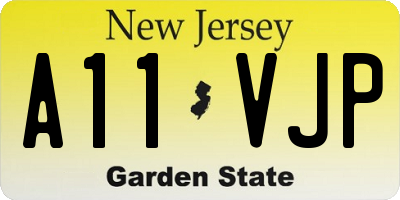 NJ license plate A11VJP