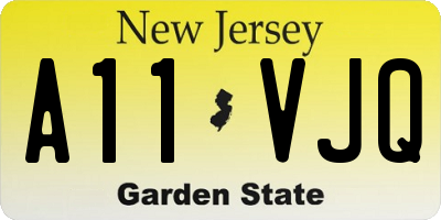 NJ license plate A11VJQ