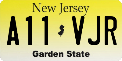 NJ license plate A11VJR