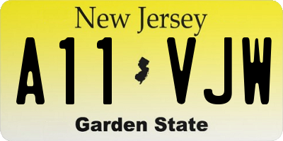 NJ license plate A11VJW