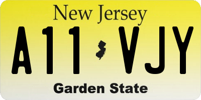 NJ license plate A11VJY