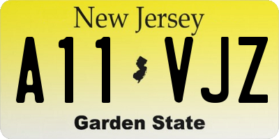 NJ license plate A11VJZ