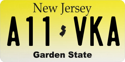 NJ license plate A11VKA