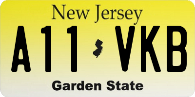 NJ license plate A11VKB