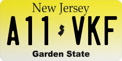 NJ license plate A11VKF