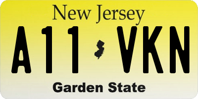 NJ license plate A11VKN