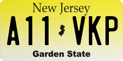 NJ license plate A11VKP