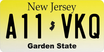 NJ license plate A11VKQ