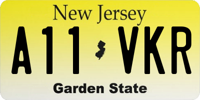 NJ license plate A11VKR