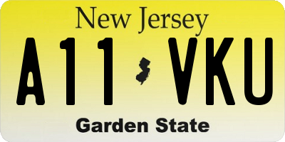 NJ license plate A11VKU