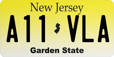 NJ license plate A11VLA
