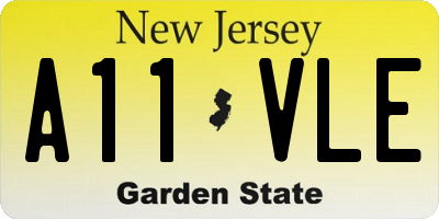 NJ license plate A11VLE