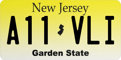 NJ license plate A11VLI