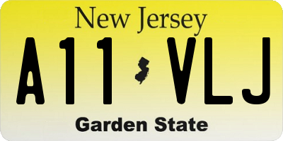 NJ license plate A11VLJ
