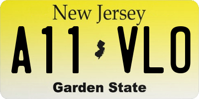 NJ license plate A11VLO