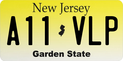 NJ license plate A11VLP