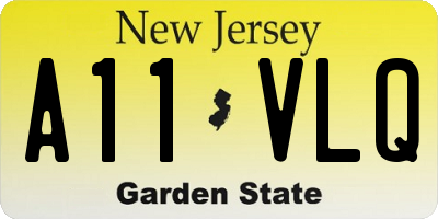 NJ license plate A11VLQ