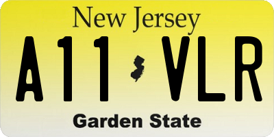 NJ license plate A11VLR