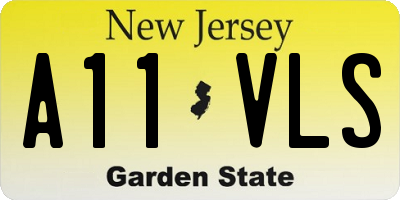 NJ license plate A11VLS